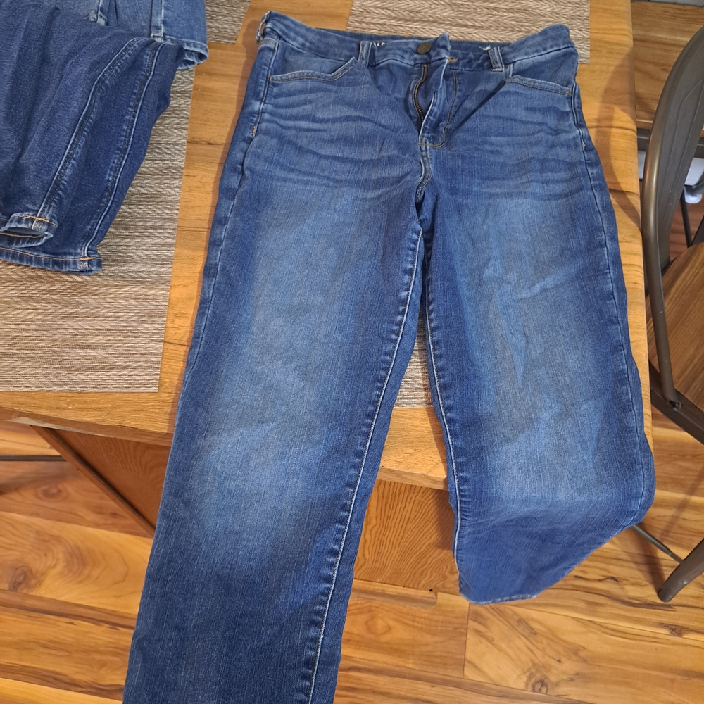 American Eagle Outfitters Dark Blue Straight Jeans And High Rise Jeggings